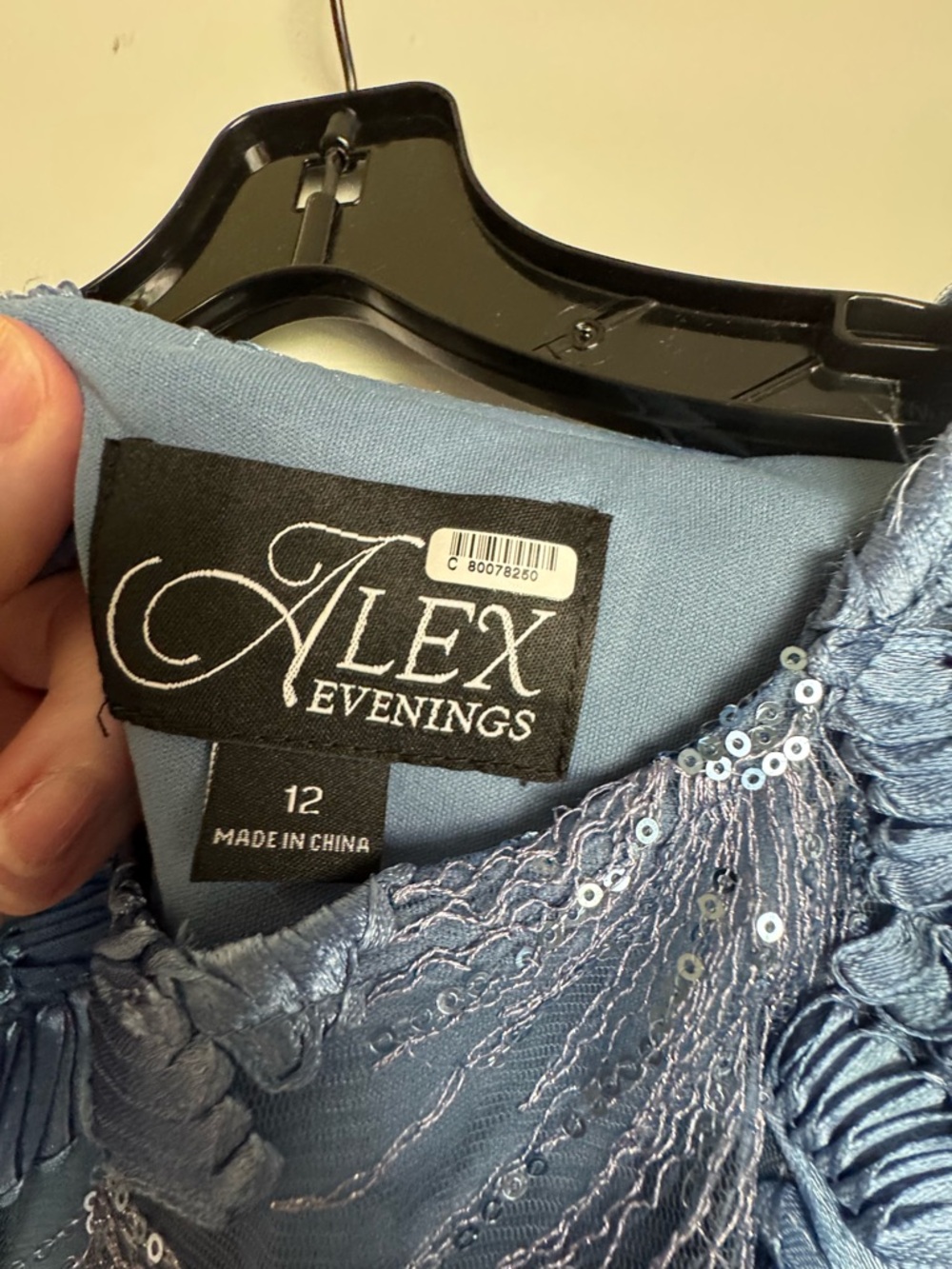 Alex Evenings  Blue Embroidered Maxi Dress - Picture 4 of 6